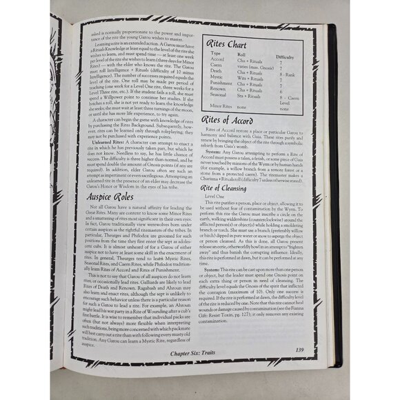 Werewolf The Apocalypse Second Edition WW3600 RPG Hardcover with Dragonskin 1994 - Picture 9 of 16